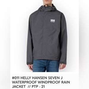 Helly Hansen Men's Charcoal Hooded Raincoat